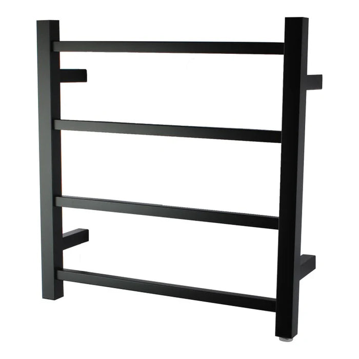 Zara Square Heated Towel Rail 4 Bar Matte Black
