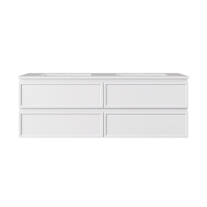 New Hamilton Federation Double Bowl Slim Wall Hung PVC Cabinet 1490x455x500