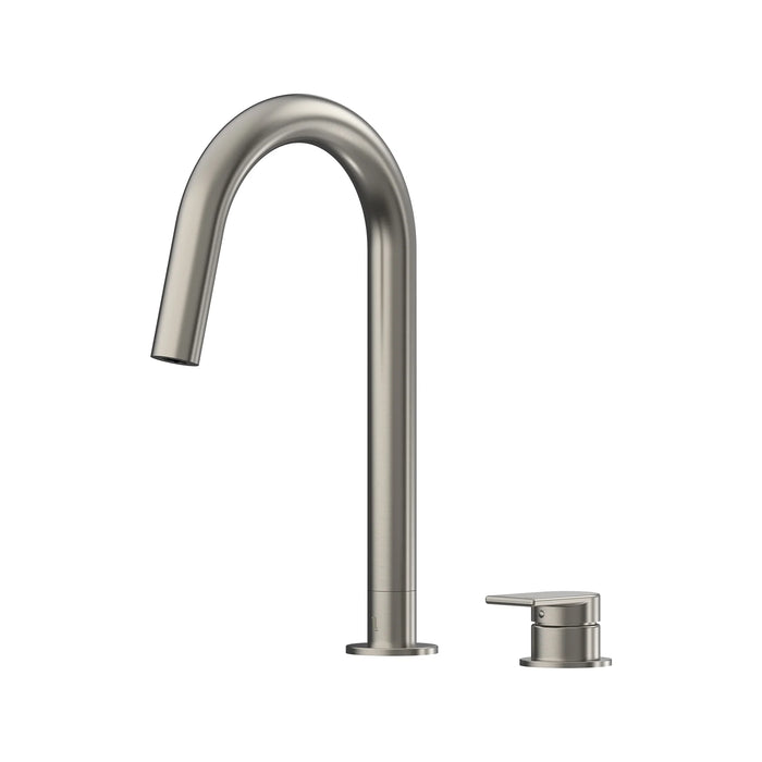 Lekki Swivel Spout Hob Sink Mixer Set Brushed Nickel
