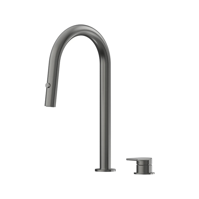 Lekki Hob Pull Out Sink Mixer Set Curve Spout Gun Metal