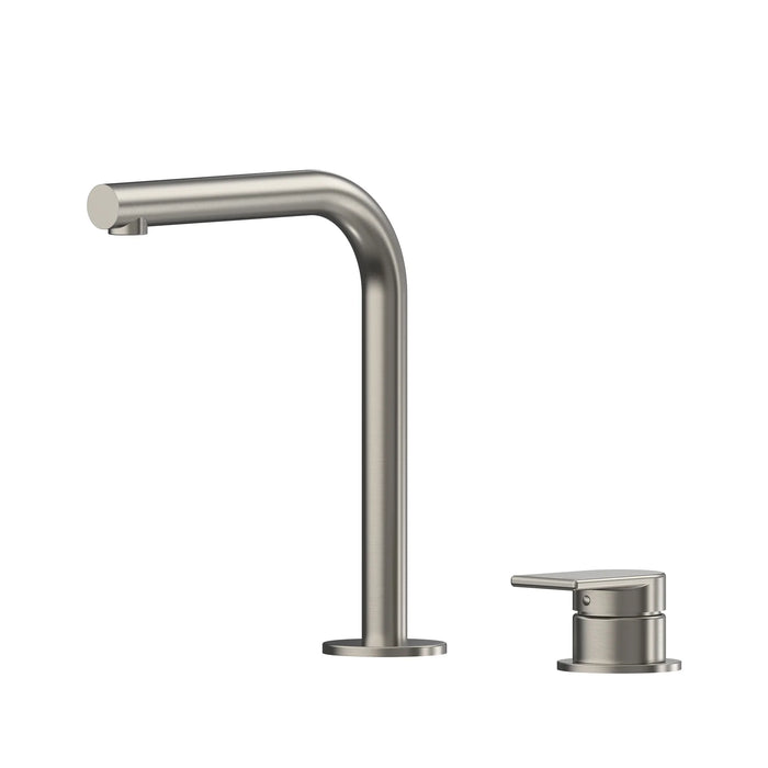 Lekki Round Swivel Spout Hob Mixer Set Brushed Nickel