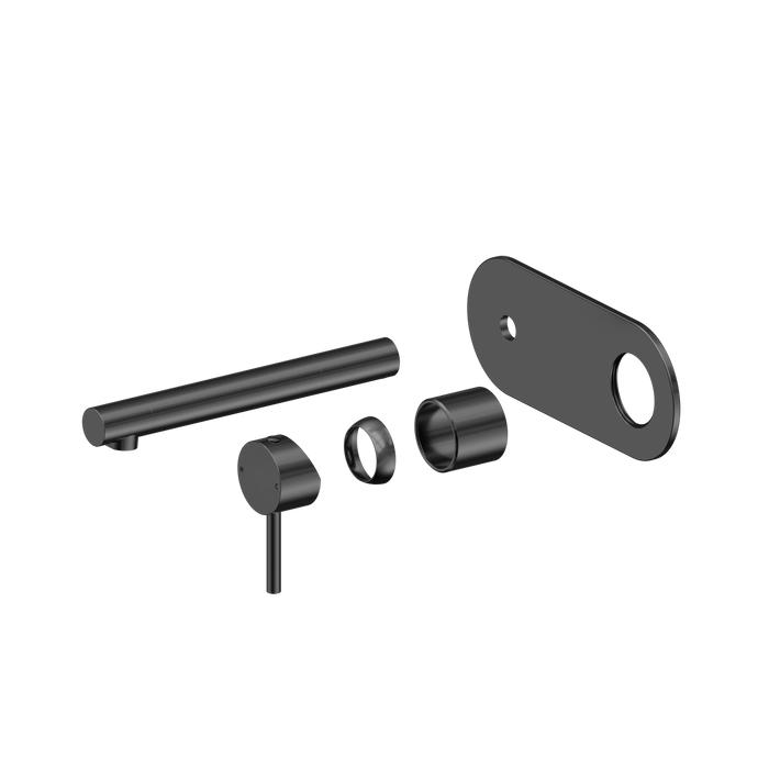 Dolce II Wall Basin/Bath Mixer - Gun Metal