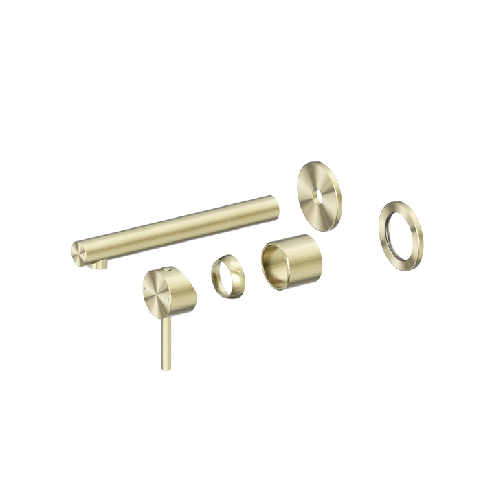 Dolce II Wall Basin/Bath Mixer Separate Back Plate - Brushed Gold