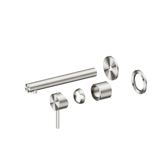 Dolce II Wall Basin/Bath Mixer Separate Back Plate - Brushed Nickel