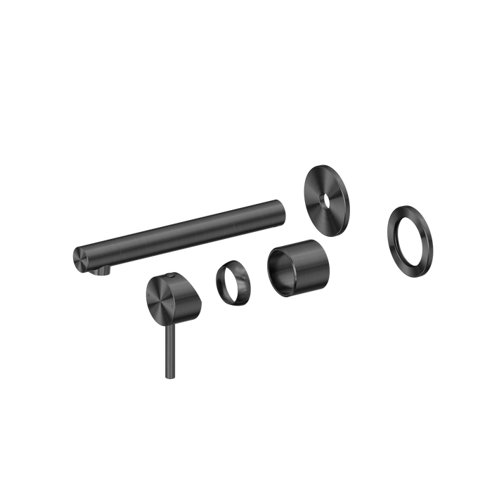Dolce II Wall Basin/Bath Mixer Separate Back Plate - Gun Metal