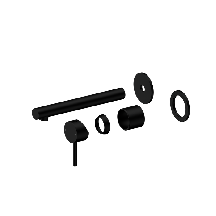 Dolce II Wall Basin/Bath Mixer Separate Back Plate - Matte Black