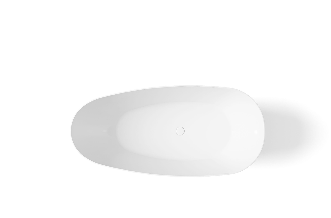 Nova Slim Free Standing Acrylic Bathtub - Matte White 1690x865