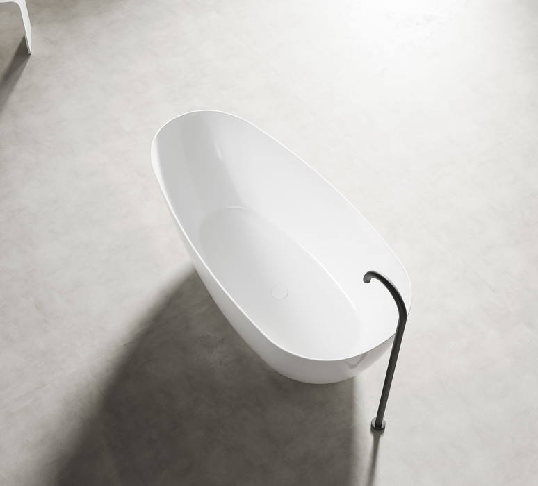 Nova Slim Free Standing Acrylic Bathtub - Gloss White 1690x865