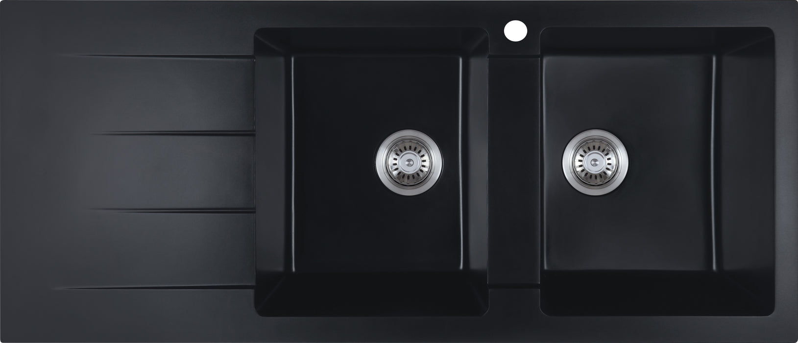 Cora Granite Double Bowl Sink With Drainer