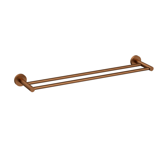 Otus Double Towel Rail Brushed Copper