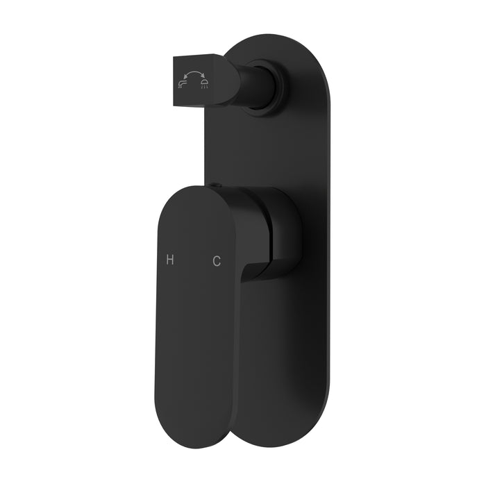 Cora Wall Mixer Diverter Black