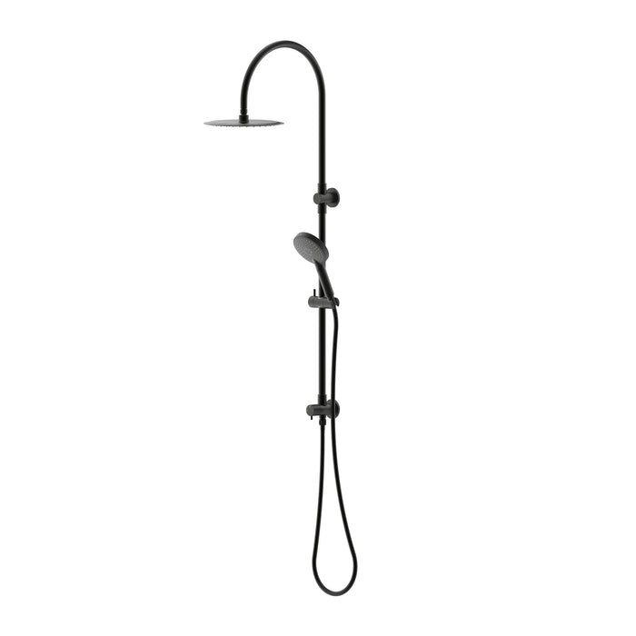Elanna Combination Shower Set with Gooseneck Arm Matte Black