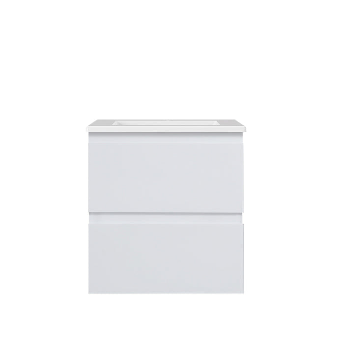Alpha Wall Hung PVC Vanity Cabinet - Gloss White 590x455x480