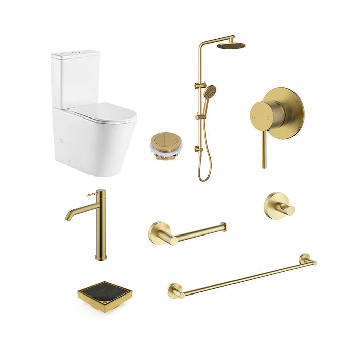 Hali Tall Basin Mixer Bathroom Package - Brushed Gold