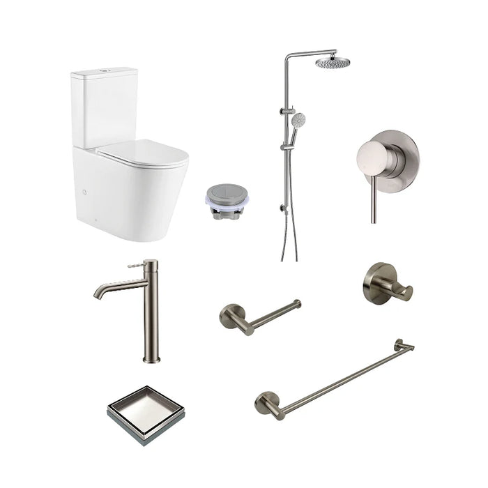 Hali Tall Basin Mixer Bathroom Package - Brushed Nickel