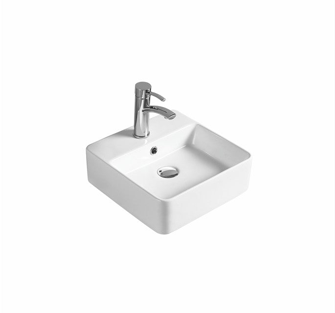 Crete Fine Ceramic Wall Hung /Above Basin - Gloss white 380x380