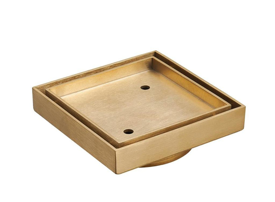 Grills Square Floor Drain - Rose Gold 80mm