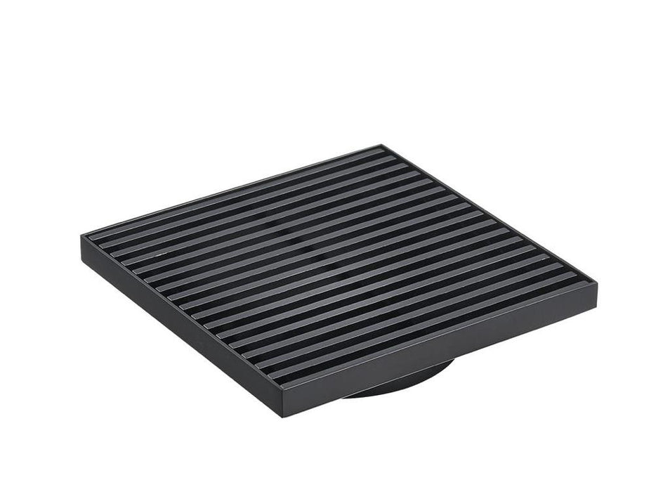 Grills Square Floor Drain - Black 80mm
