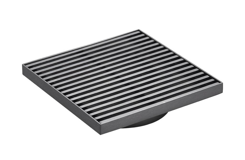 Grills Square Floor Drain - Gun Metal 80mm