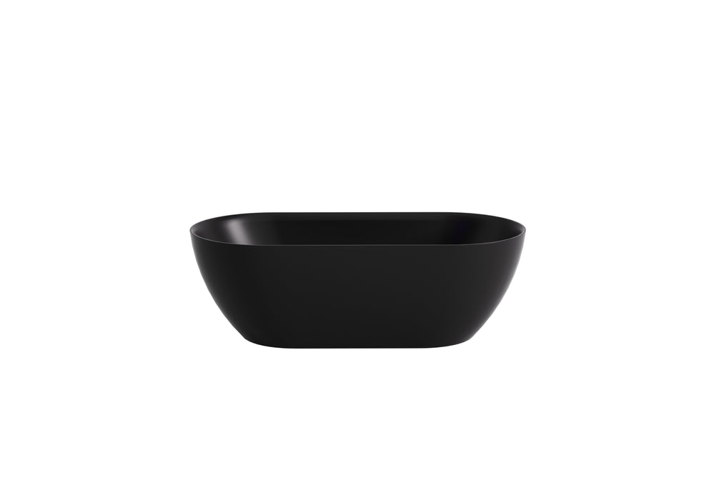 Ellips Slim Acrylic Free Standing None Overflow Bathtub - Matte Black 1530x770