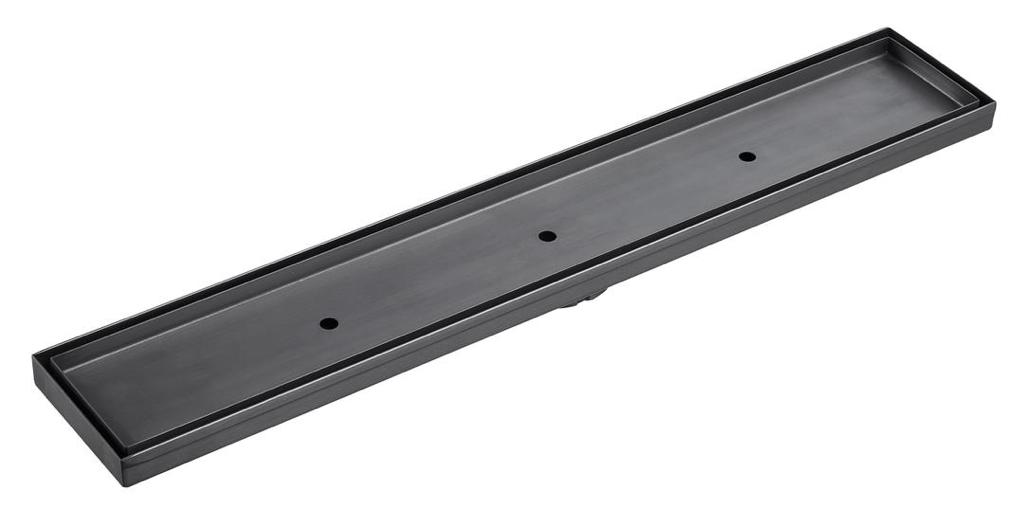 Electroplated Tile Insert Drain No Outlet - Gun Metal