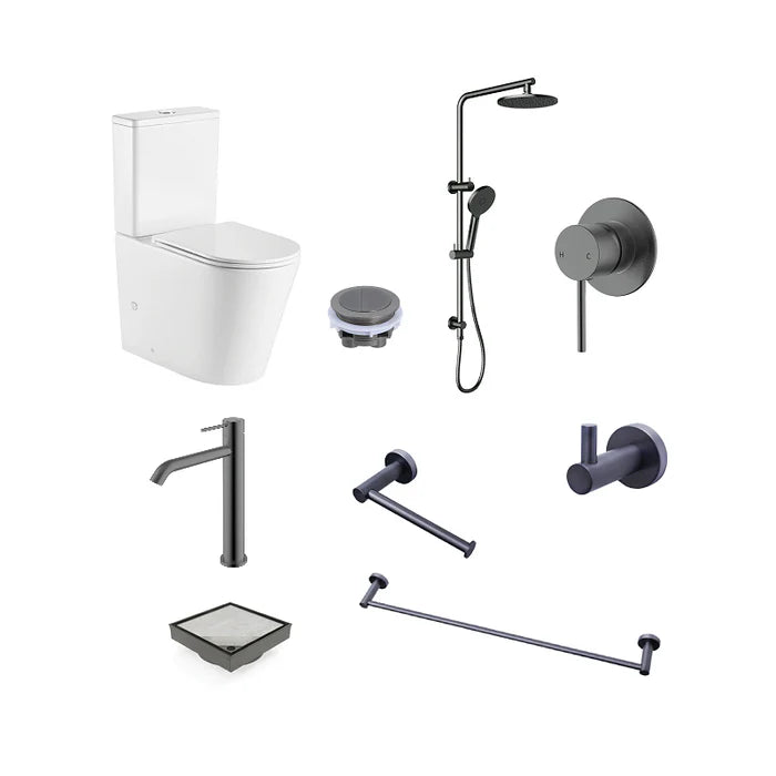 Hali Tall Basin Mixer Bathroom Package - Gun Metal
