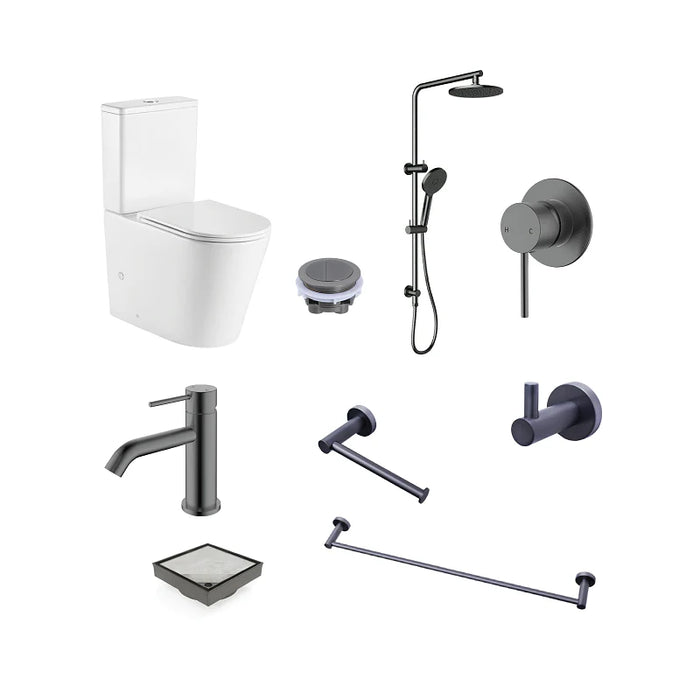 Hali Basin Mixer Bathroom Package - Gun Metal