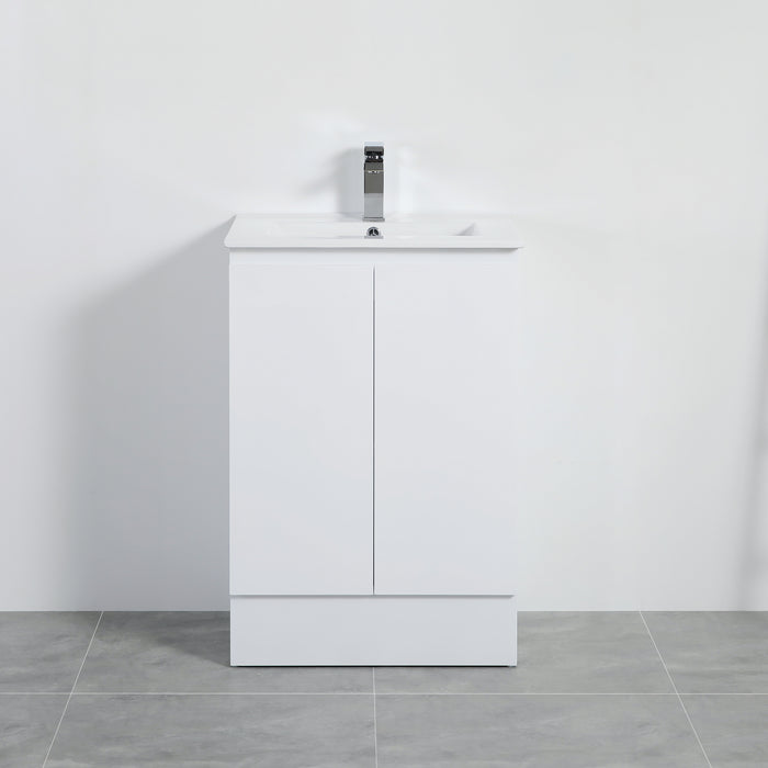 Alpha Free Standing PVC Vanity With Soft Closing With Kickboard - Gloss White 590x455x860