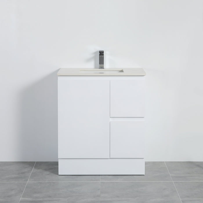 Alpha Right Free Standing PVC Vanity With Soft Closing With Kickboard - Gloss White 740x455x860