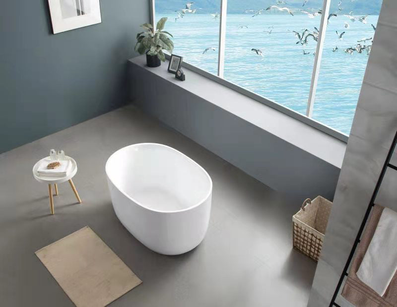 Agena Acrylic Free-Standing Mini Bath - Gloss White 990x710