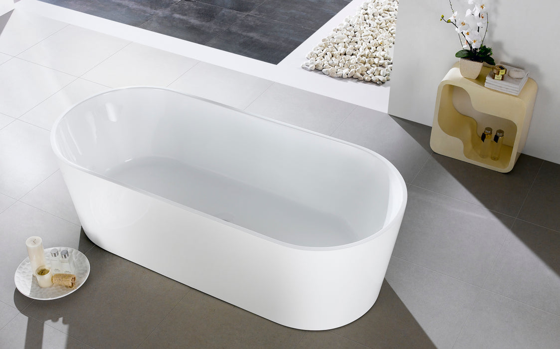 Agena Acrylic Free-Standing Bath - Gloss White 1200x710