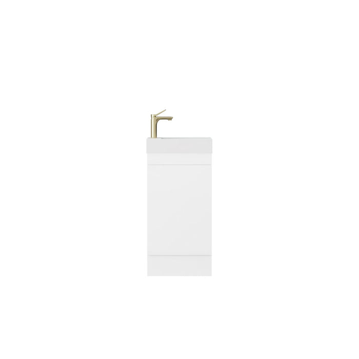 Alpha Mini Floor PVC Vanity with build in kickboard - Gloss White 450x244x860