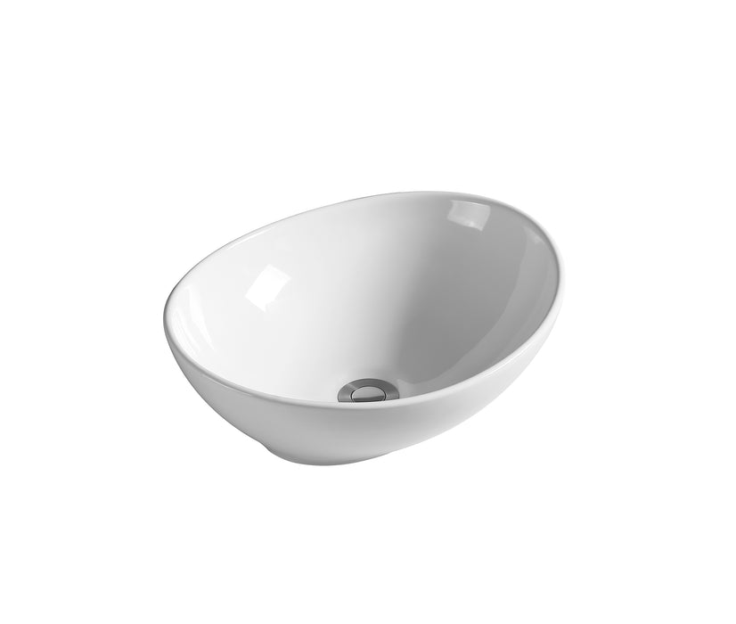 Birch Fine Ceramic Above Counter Basin - Gloss White 405x330