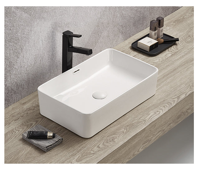 Ellips Ceramic Above Counter Basin - Gloss white 550x360