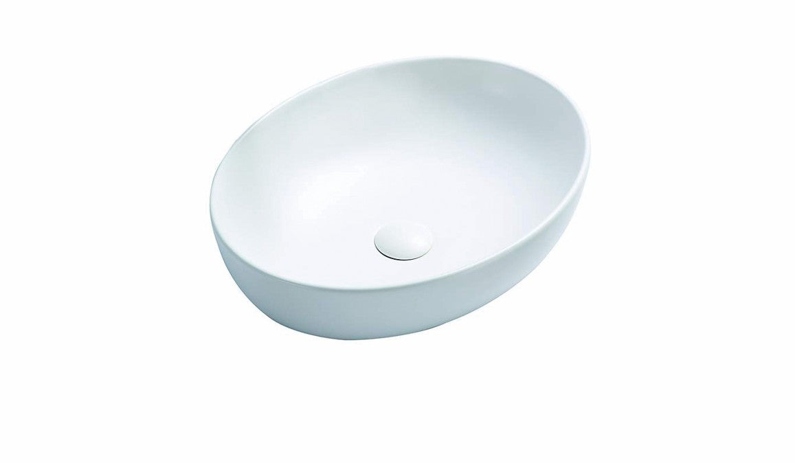 Carey Fine Ceramic Above Counter Basin - Matte White 520x395