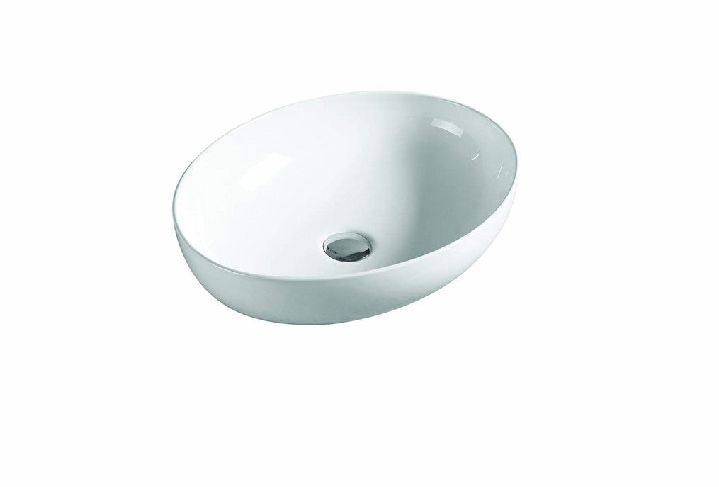 Carey Fine Ceramic Above Counter Basin - Gloss white 520x395
