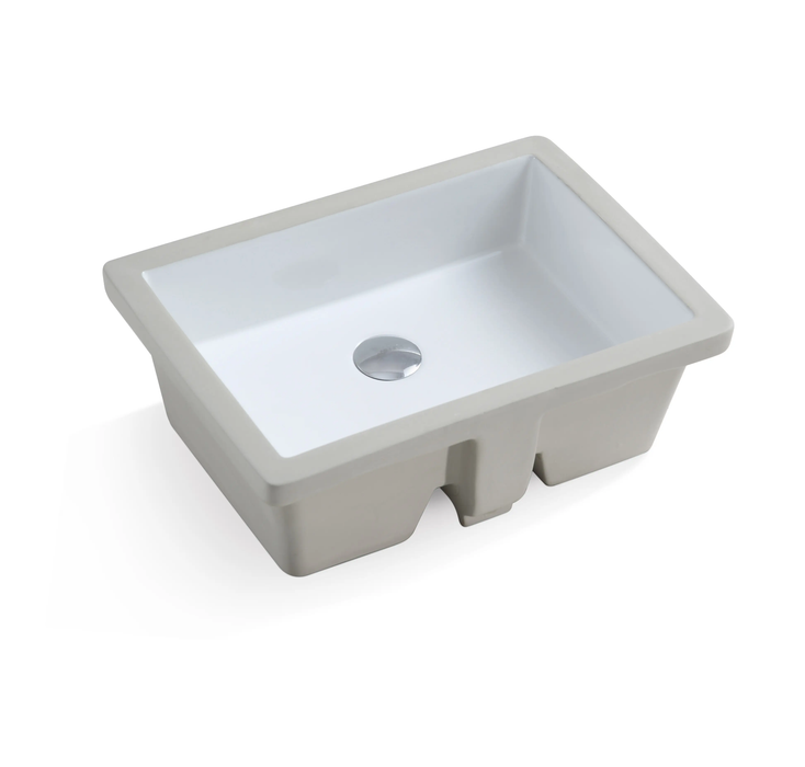 Crete Fine Ceramic Under Counter Basin - Gloss White 437x310