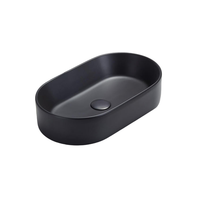 Ellips Fine Ceramic Above Counter Basins - Matte Black 525x300