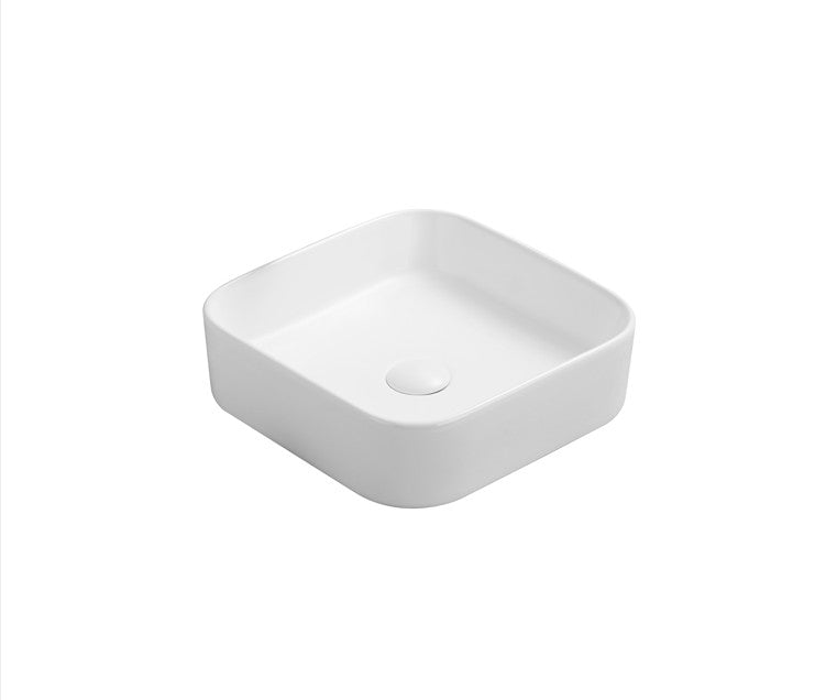 Kliff Fine Ceramic Above Counter Basin - Gloss White 370x370