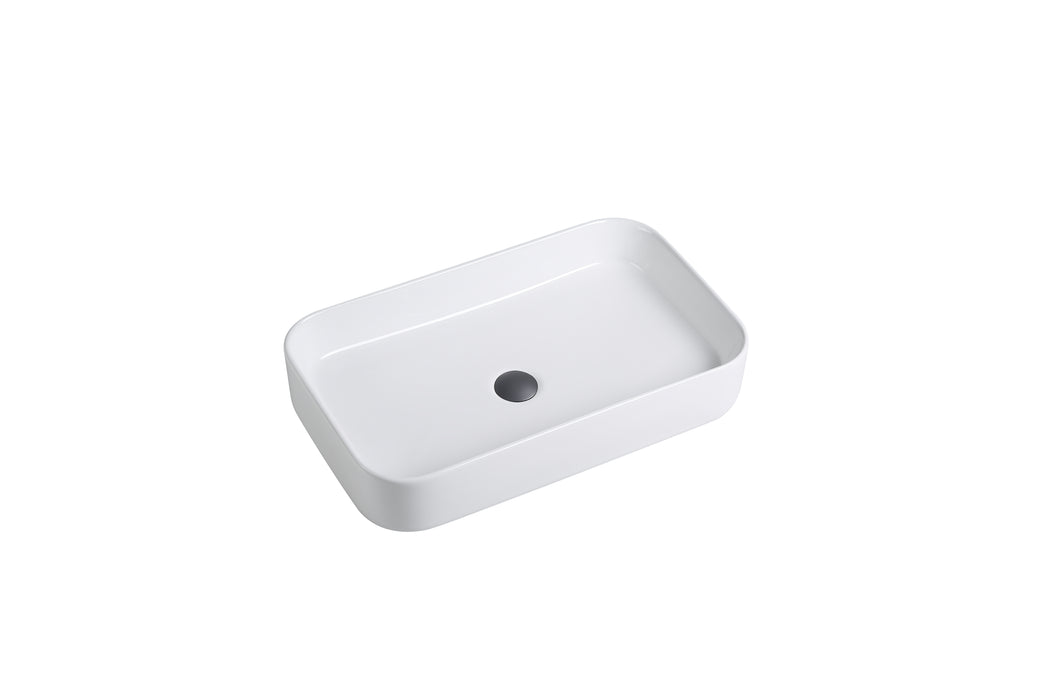 Kliff Fine Ceramic Above Counter Basin - Gloss White 505x370