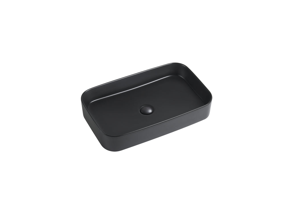 Kliff Fine Ceramic Above Counter Basin - Matte Black 505x370