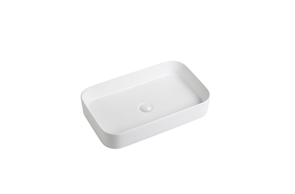 Kliff Fine Ceramic Above Counter Basin - Matte White 600x370