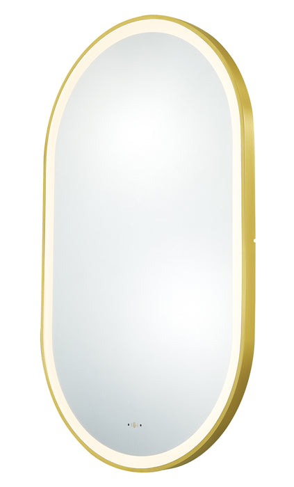 Ellips Framed LED Mirror - Brushed Gold 450x900