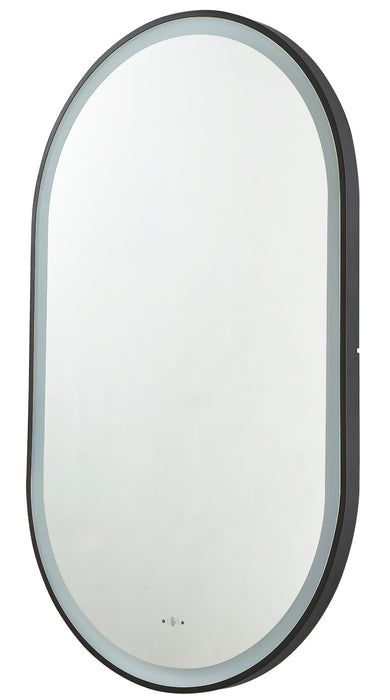 Ellips Framed LED Mirror - Matte Black 450x900