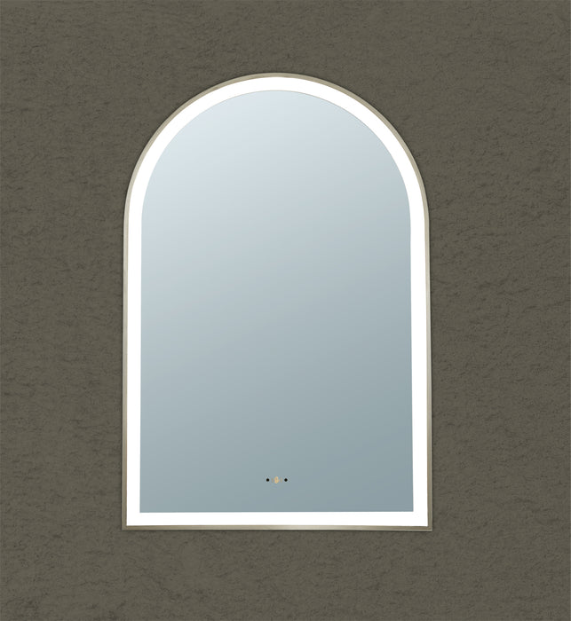 Arco Framed LED Mirror - Brushed Nickel 600x900
