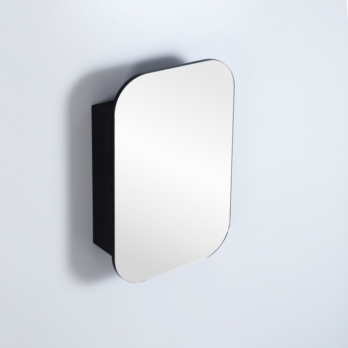 Allison PVC Shaving Cabinets - Matte Black 600x900