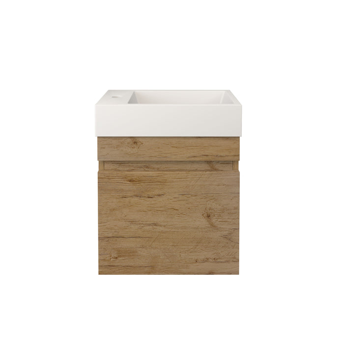 Camden Modern Wall Hung Cabinet - Prime Oak 420x250x500