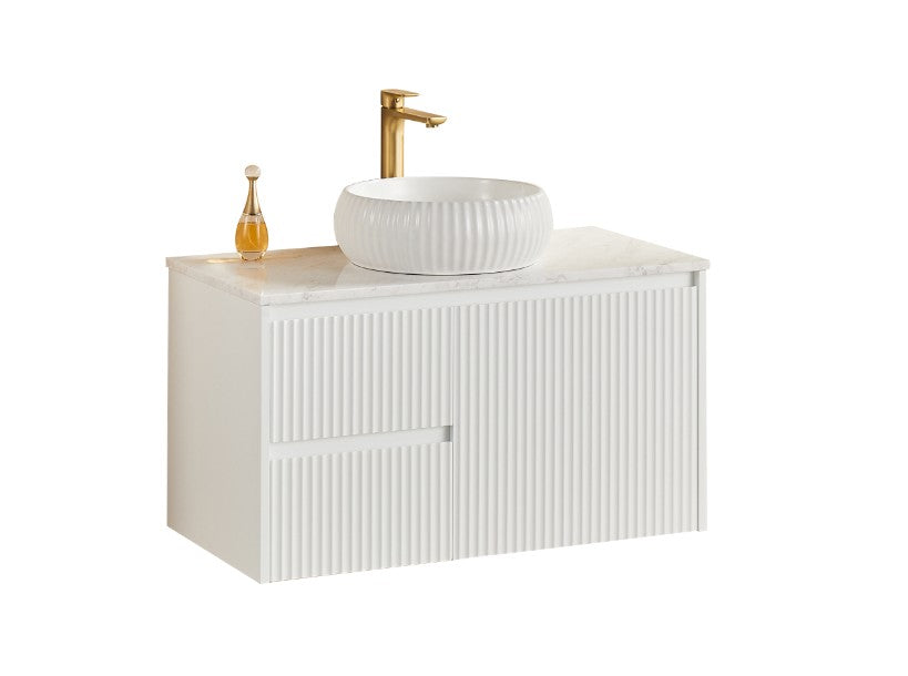 Crete Modern Left Wall Hung Vanity 890x455x480
