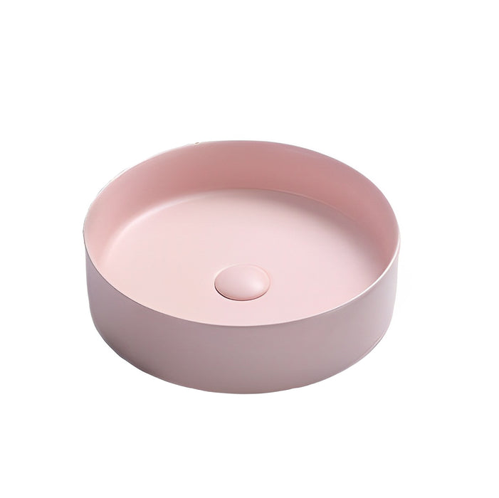 Olley Fine Ceramic Above Counter Basin - Matte Pink 394x394