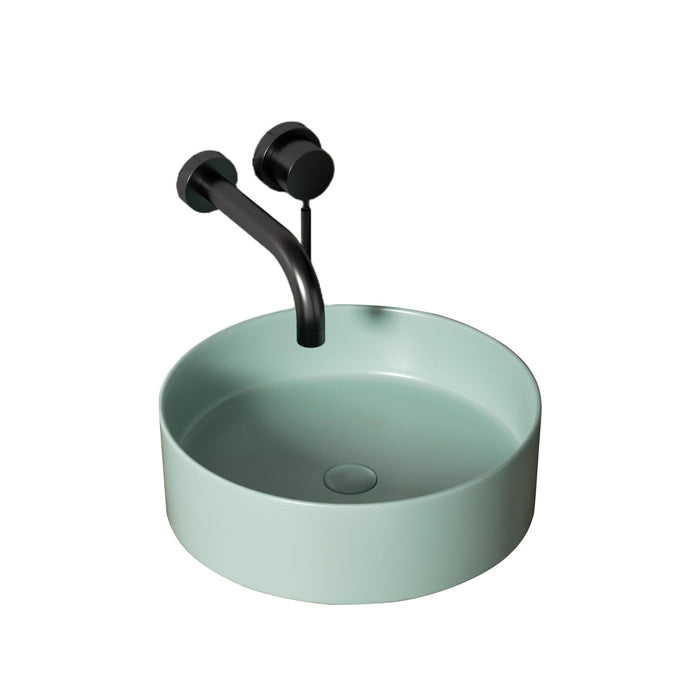 Olley Fine Ceramic Above Counter Basin - Matte Mint Green 394x394